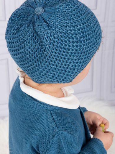 Berretto cotone biologico blu