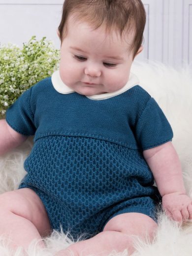 Pagliaccetto blu in cotone biologico