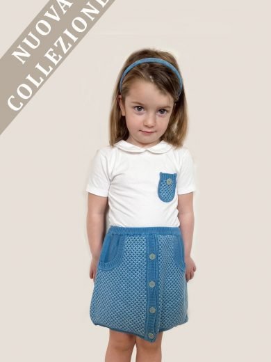 gonna in cotone organico azzurra