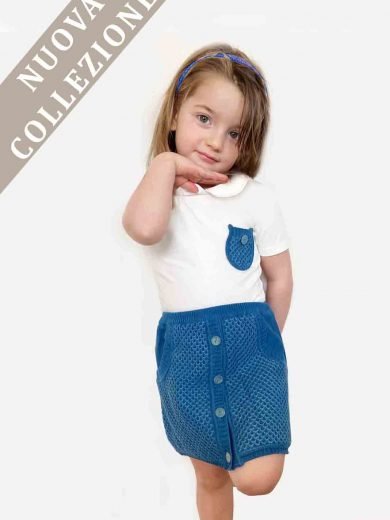 gonna in cotone organico blu indaco