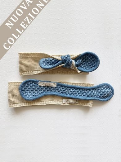 fascia per capelli mamma e figlia color azzurro indaco