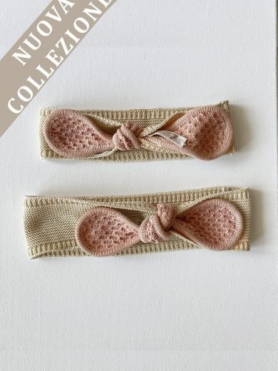 Fascia per capelli mamma e figlia rosa avocado