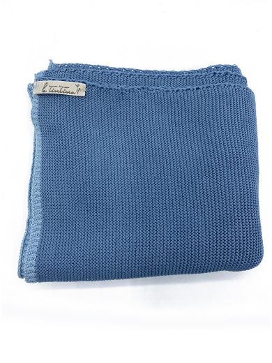 Copertina liscia in cotone organico azzurra